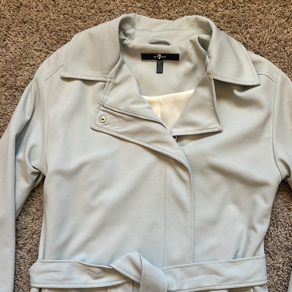 7 For All Mankind asymmetrical drape belted tench coat - Picture 4 of 10